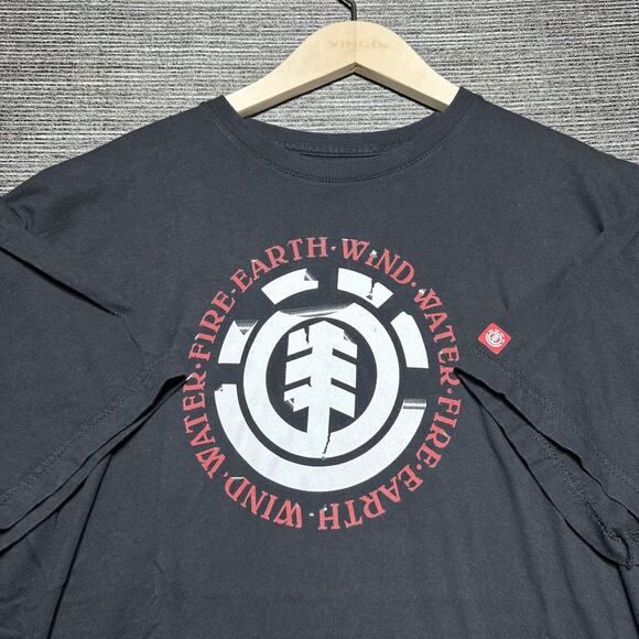 Element Shirt Men's XL Black Short Sleeve Organic Product Middle Logo Skater - Picture 1 of 12